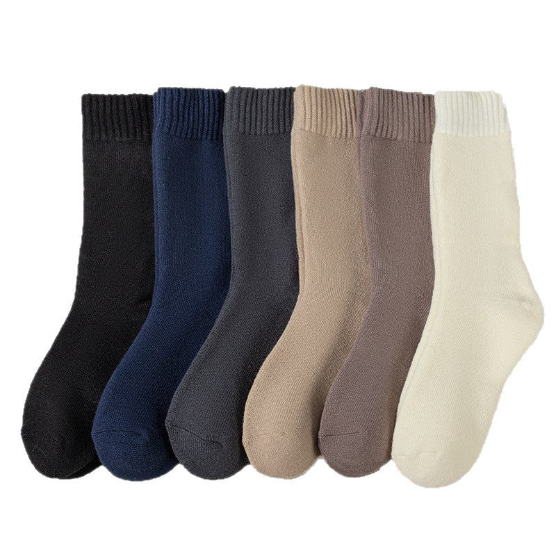 Fleece Lined Terry Mid Calf Warm Casual Socks