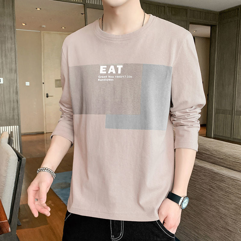 Loose Fit Letter Print Crewneck Long Sleeve T-Shirt