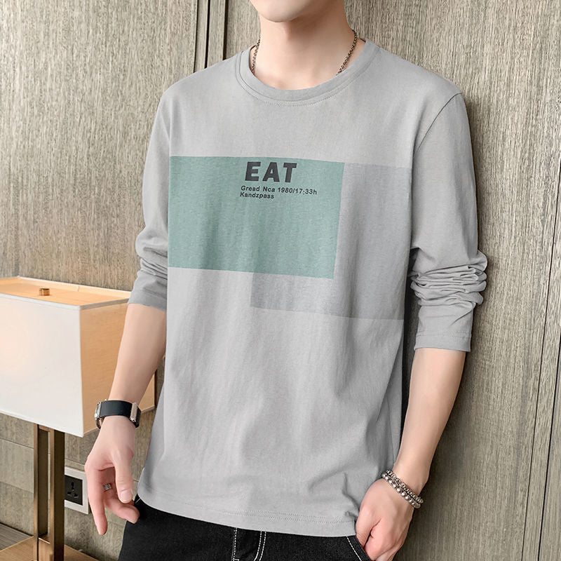 Loose Fit Letter Print Crewneck Long Sleeve T-Shirt
