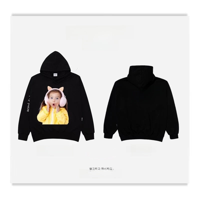 Unisex Cotton Terry Loose Fit Hooded Printed Sweatshirt