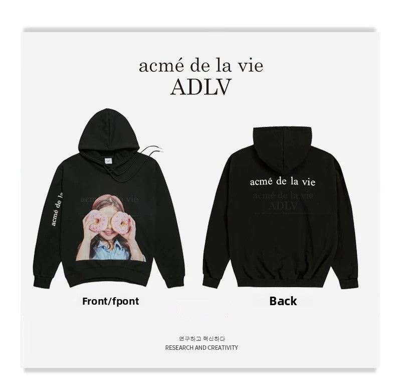 Unisex Cotton Terry Loose Fit Hooded Printed Sweatshirt